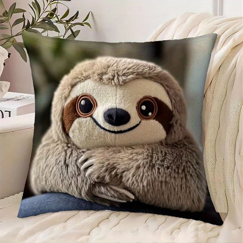 Cute Smiling Sloth Double-Sided Pillow