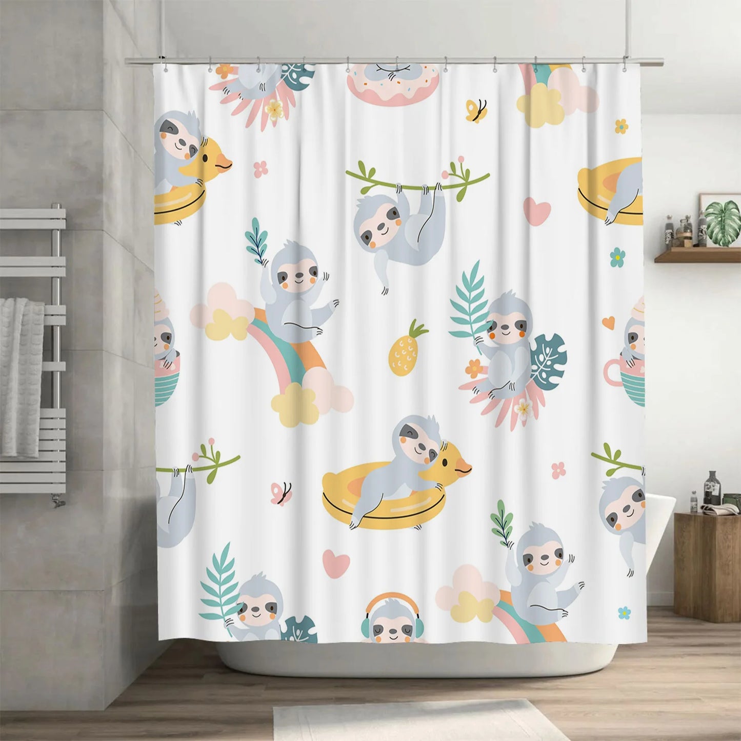 Adorable Sloth Shower Curtain