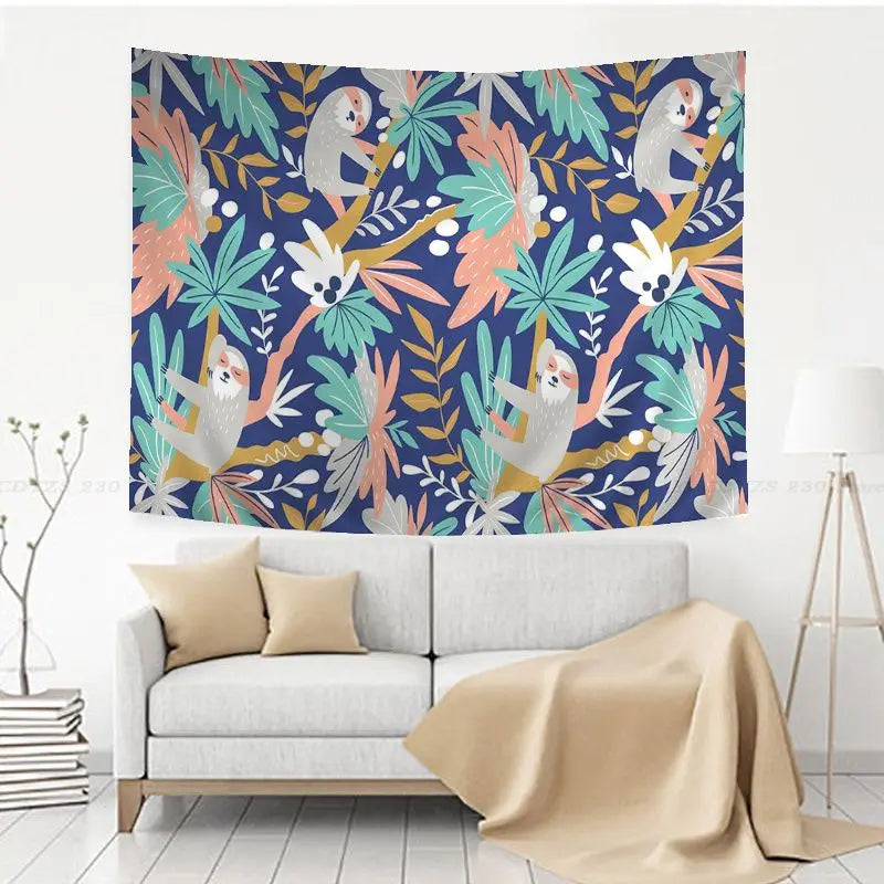 Cute Sloths Wall Hanging Tapestry