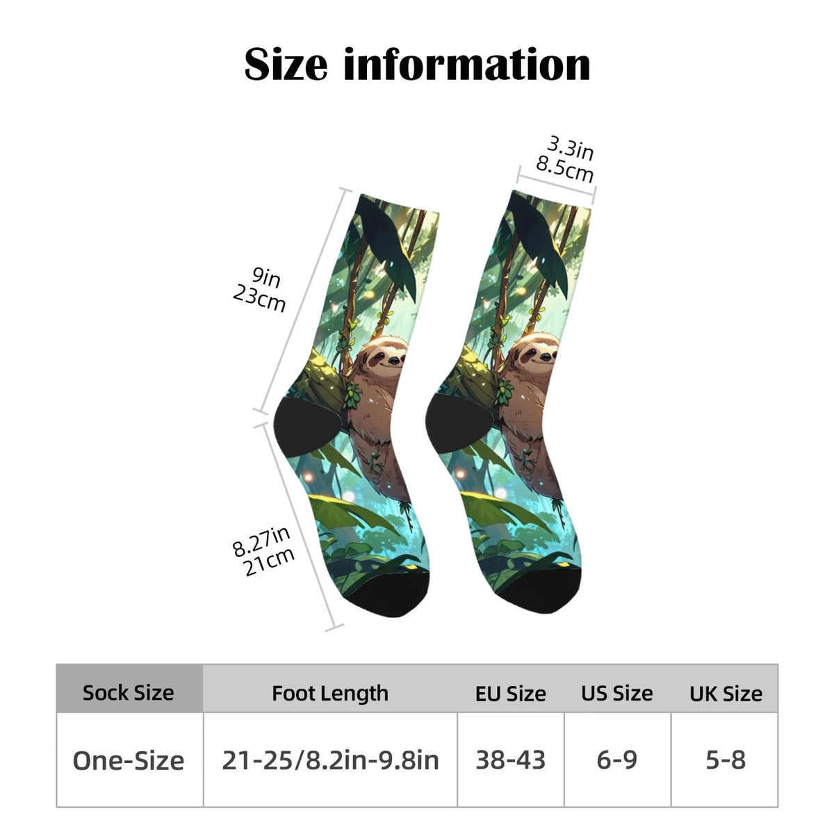 Jungle Sloth Socks