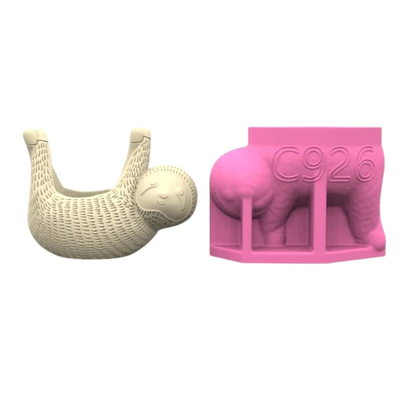 Silicone Mould For Epoxy Resin Sloth Planter