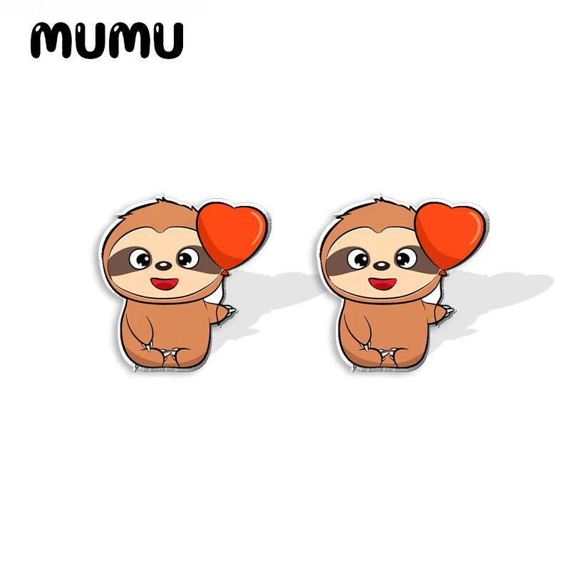 New Cute Sloth Stud Earrings