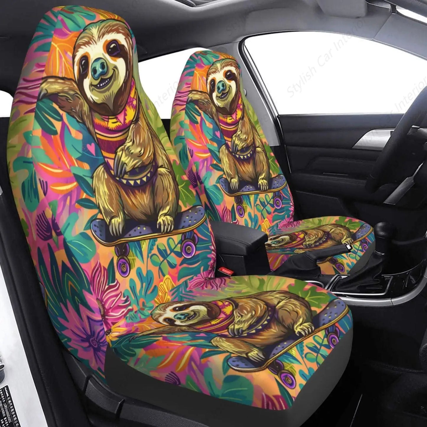 Sloth Skateboard Car Seat Covers