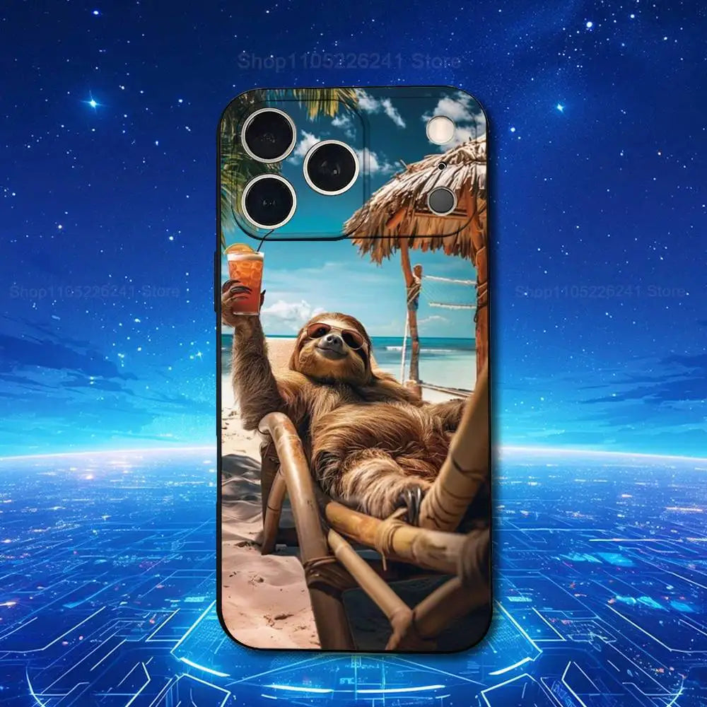 Sloth Realxing On The Beach iPhone Case