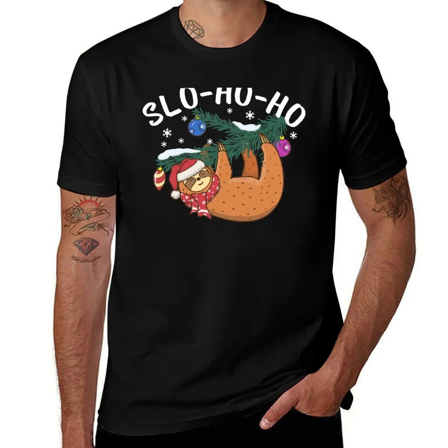 Slo-Ho-Ho Sloth Christmas T-Shirt