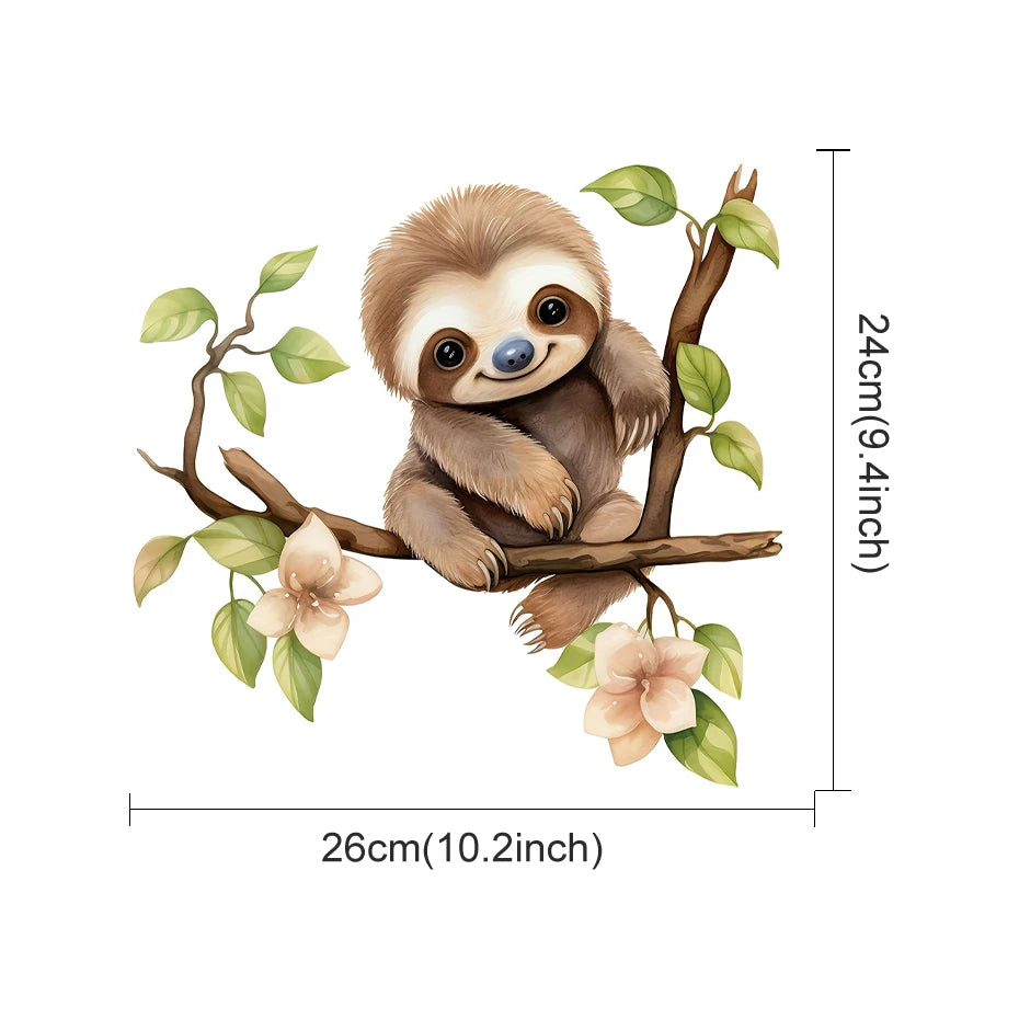 Sloth on a Tree Branch Wall Sticker