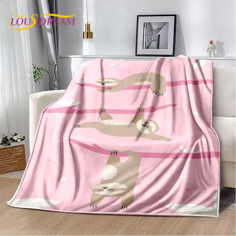Pink Hanging Sloth Blanket