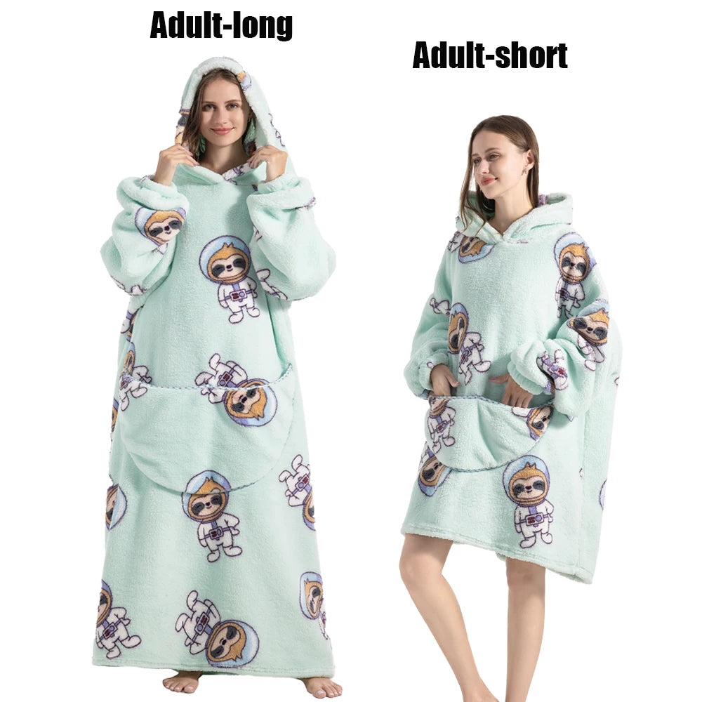 Sloth Wearable Hoodie Blanket