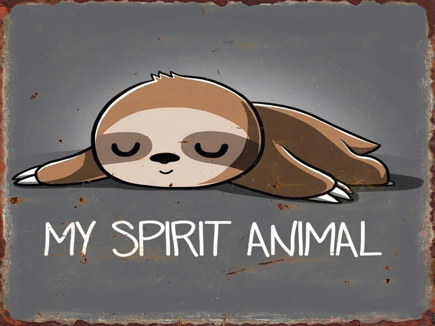 Vintage Sloth Metal Wall Art