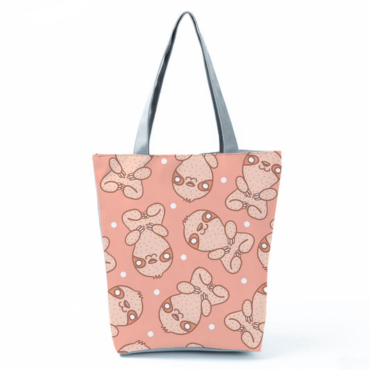 Pink Sloth Tote Bag