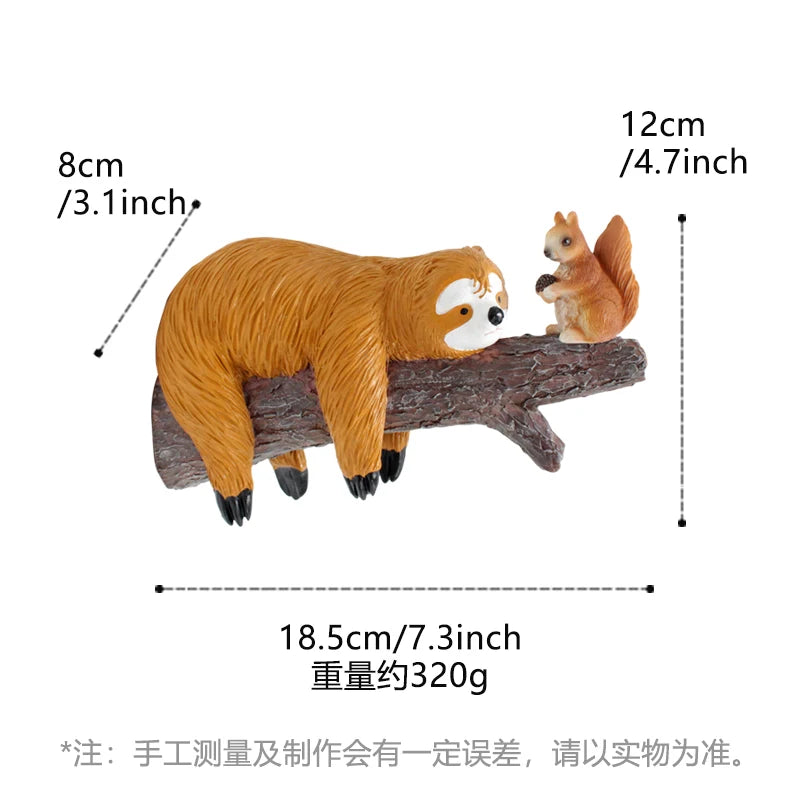 Resin Sloth & Squirrel Tree Hanging Decoration