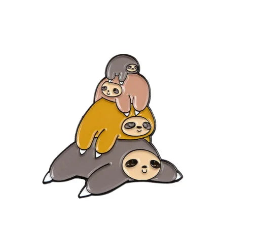 Cartoon Sloth Enamel Pin Badges