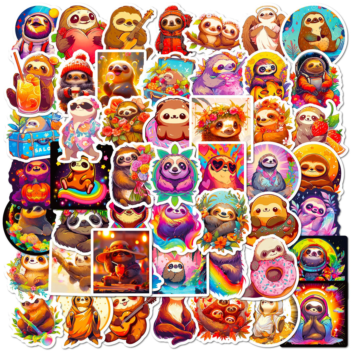 50 Piece Sloth Stickers