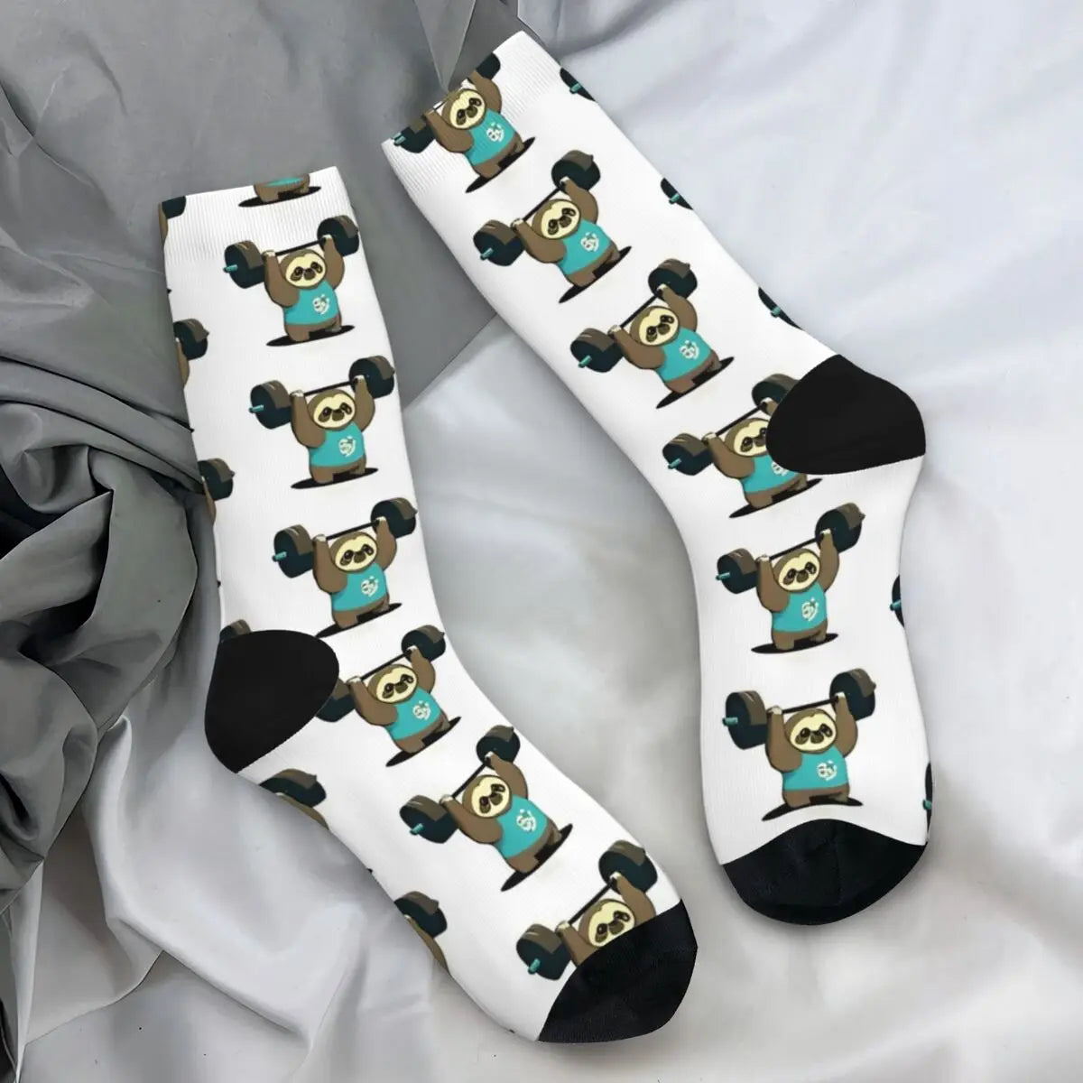 Cute Sloth Bodybuilding Weightlifting Socks