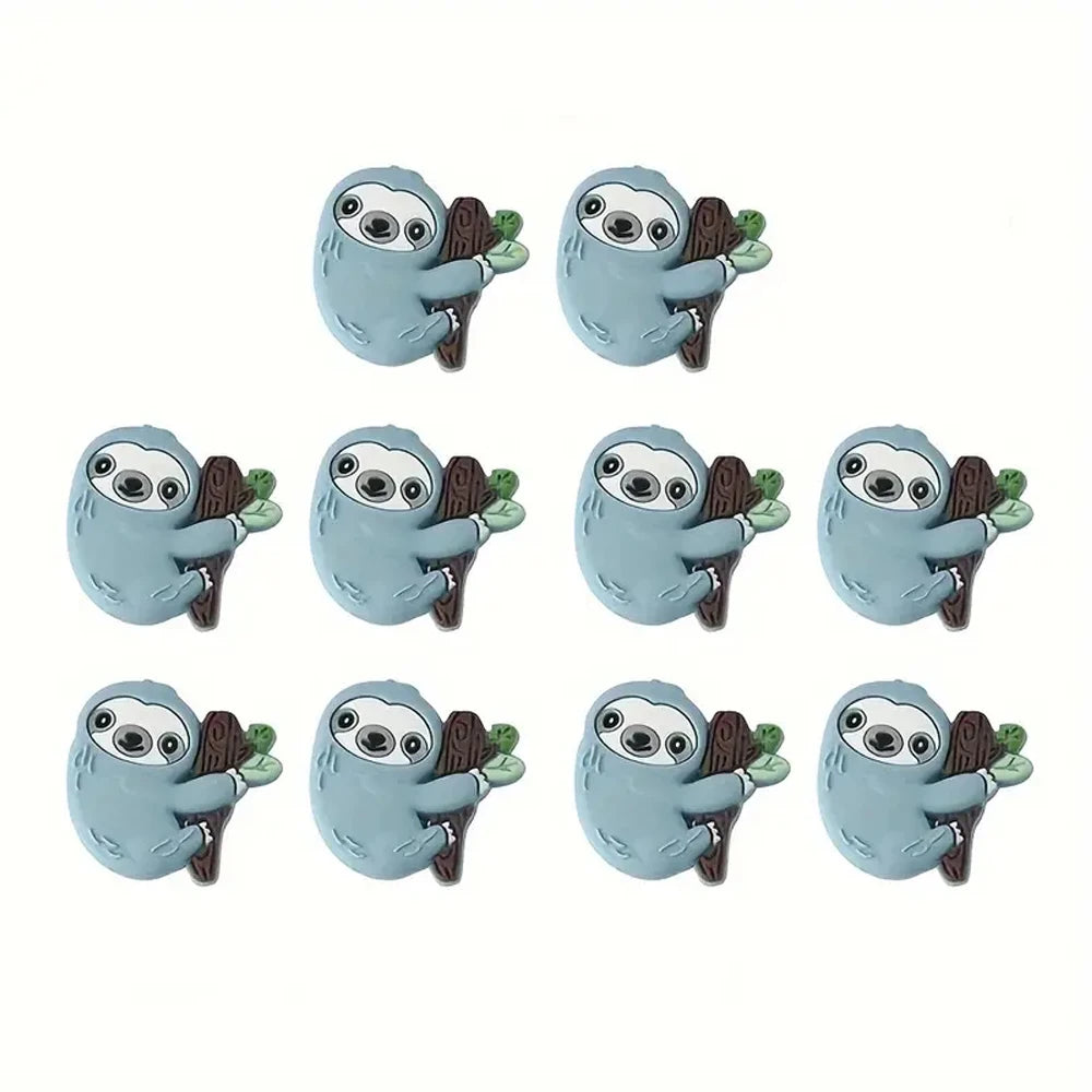 10/30/53 Piece Cute Sloth Silicone Bead Set To Make Keyrings
