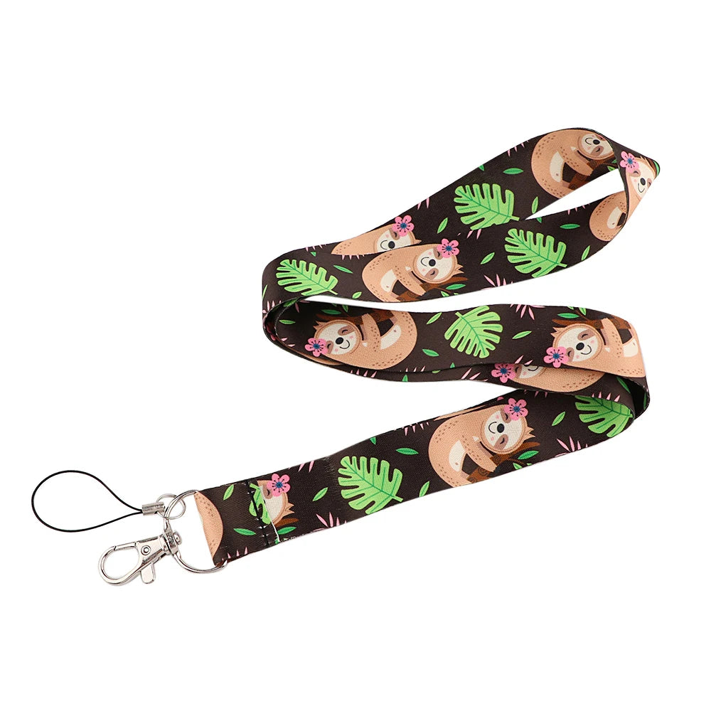 Sloth & Leaves Lanyard