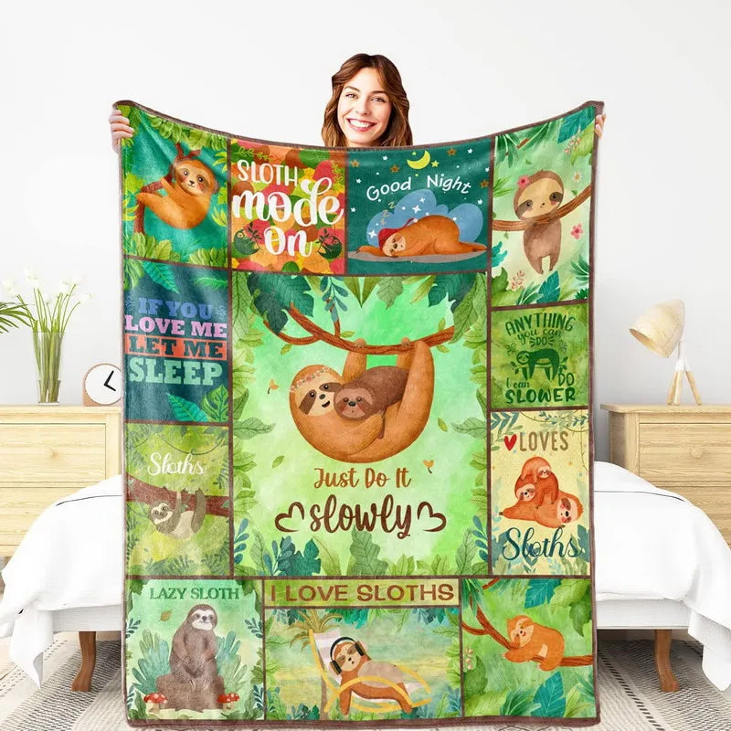 Jus Do It Slowly Sloth Blanket