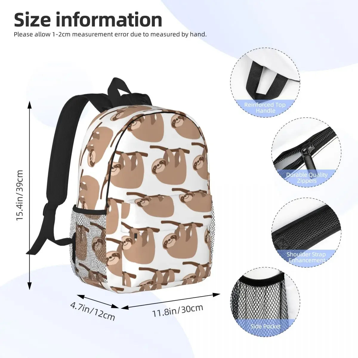 Cute Baby Cartoon Sloth Backpack