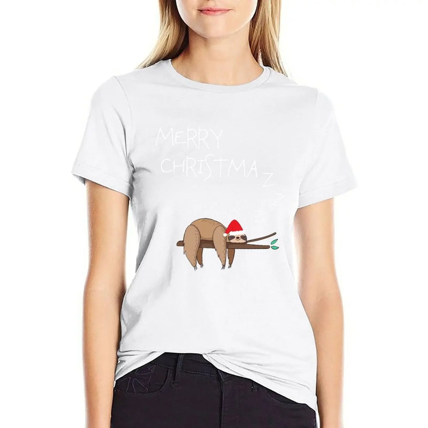 Merry Christmas Sleeping Sloth T-Shirt