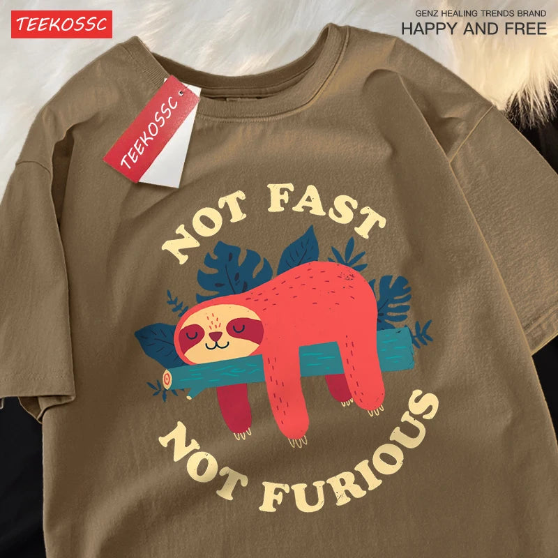 Not Fast Not Furious Sloth Male T-Shirt