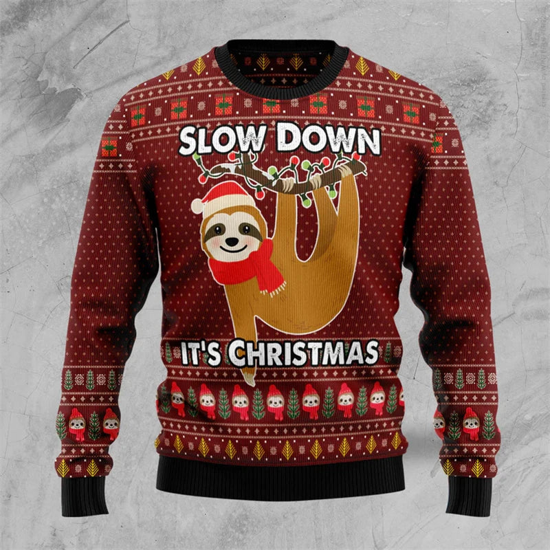 Slow Down It's Christmas Sloth Christmas Jumper