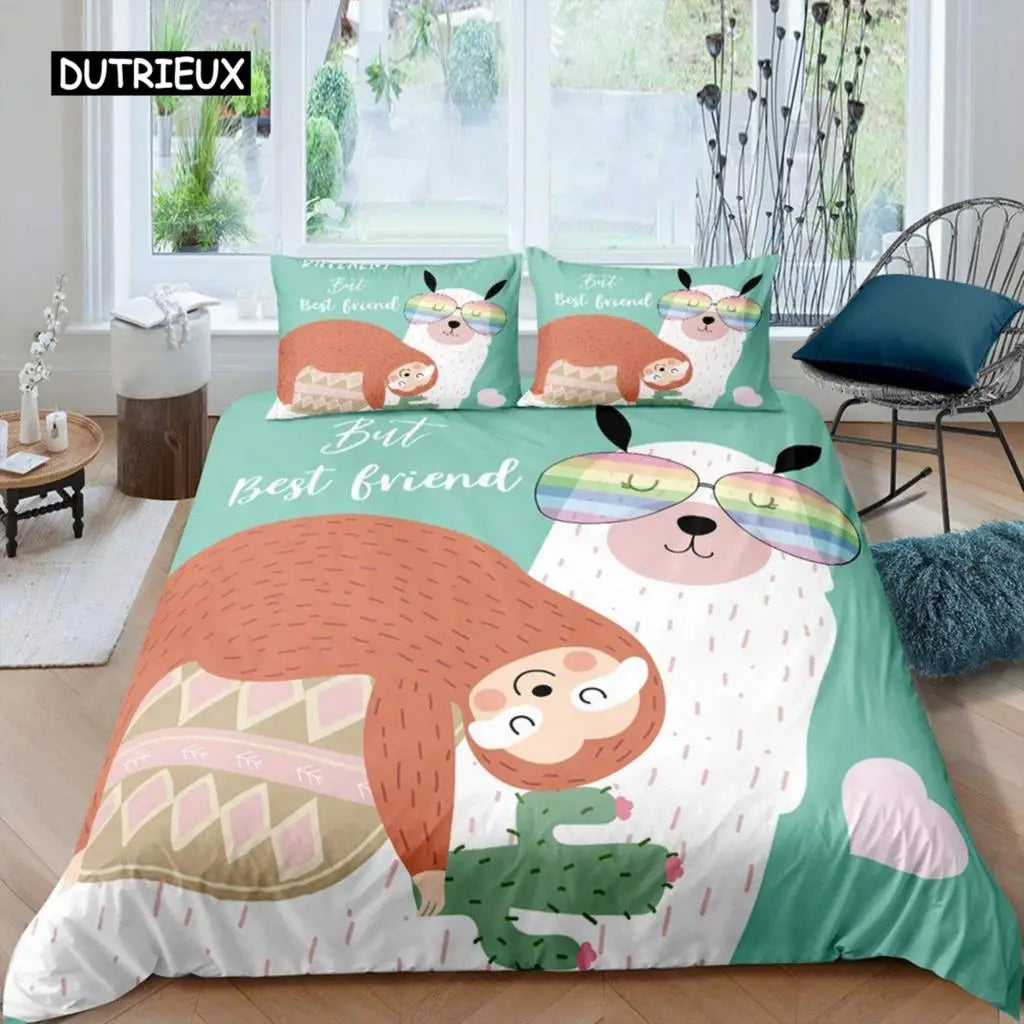 Sloth & Alpaca Duvet Cover Set