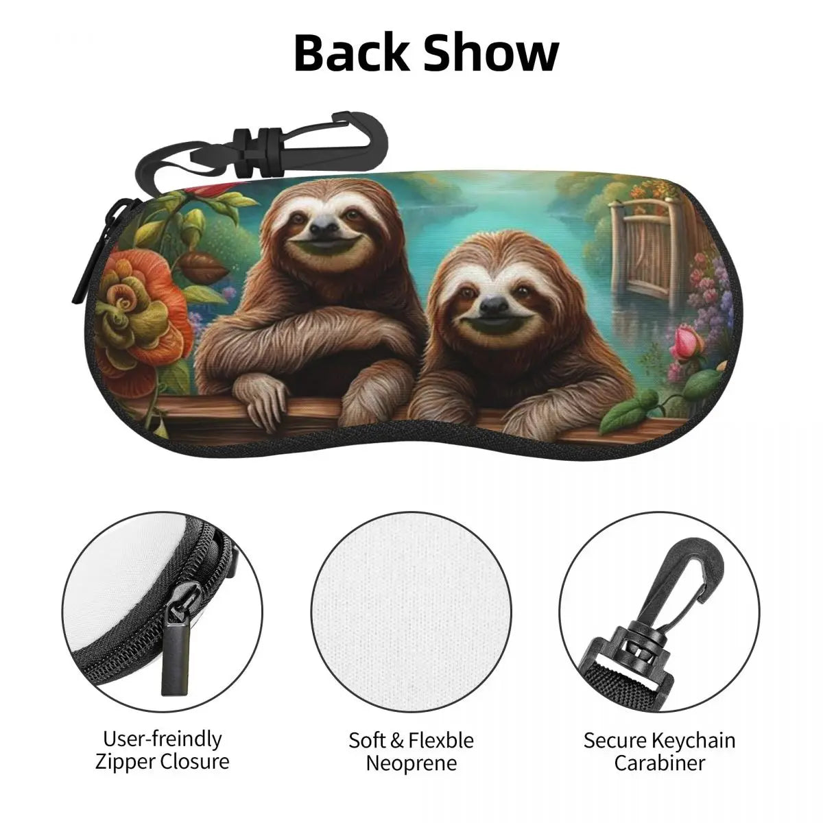 Sloth Print Glasses Case