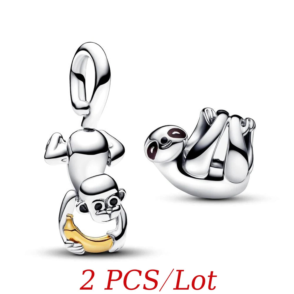Hanging Sloth Bead Charms