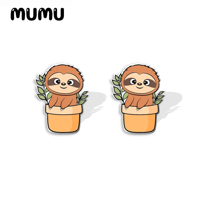 New Cute Sloth Stud Earrings