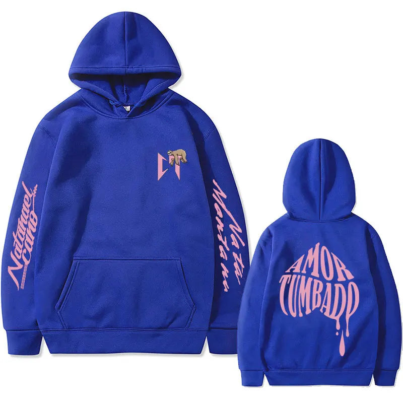 Singer Natanael Cano Amor Tumbado Sloth Print Hoodie