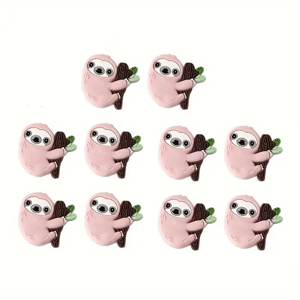 10/30/53 Piece Cute Sloth Silicone Bead Set To Make Keyrings