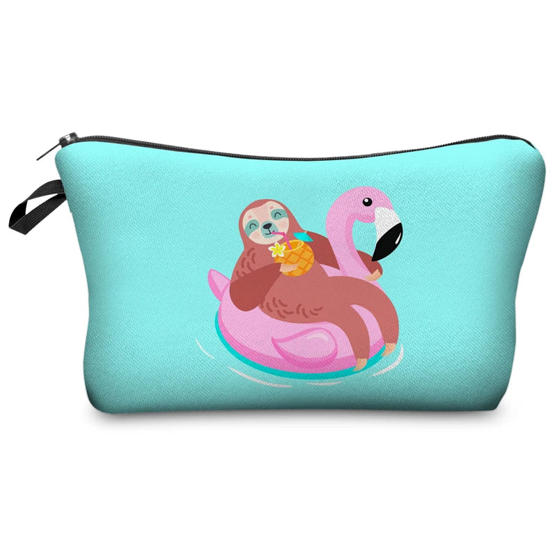 Sloth & Flamingo Cosmetic Bag
