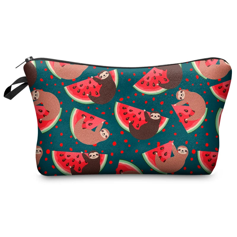Sloths & watermelon Cosmetic Bag