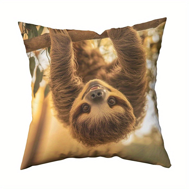Sloth Hanging Upside Down Pillow Cover