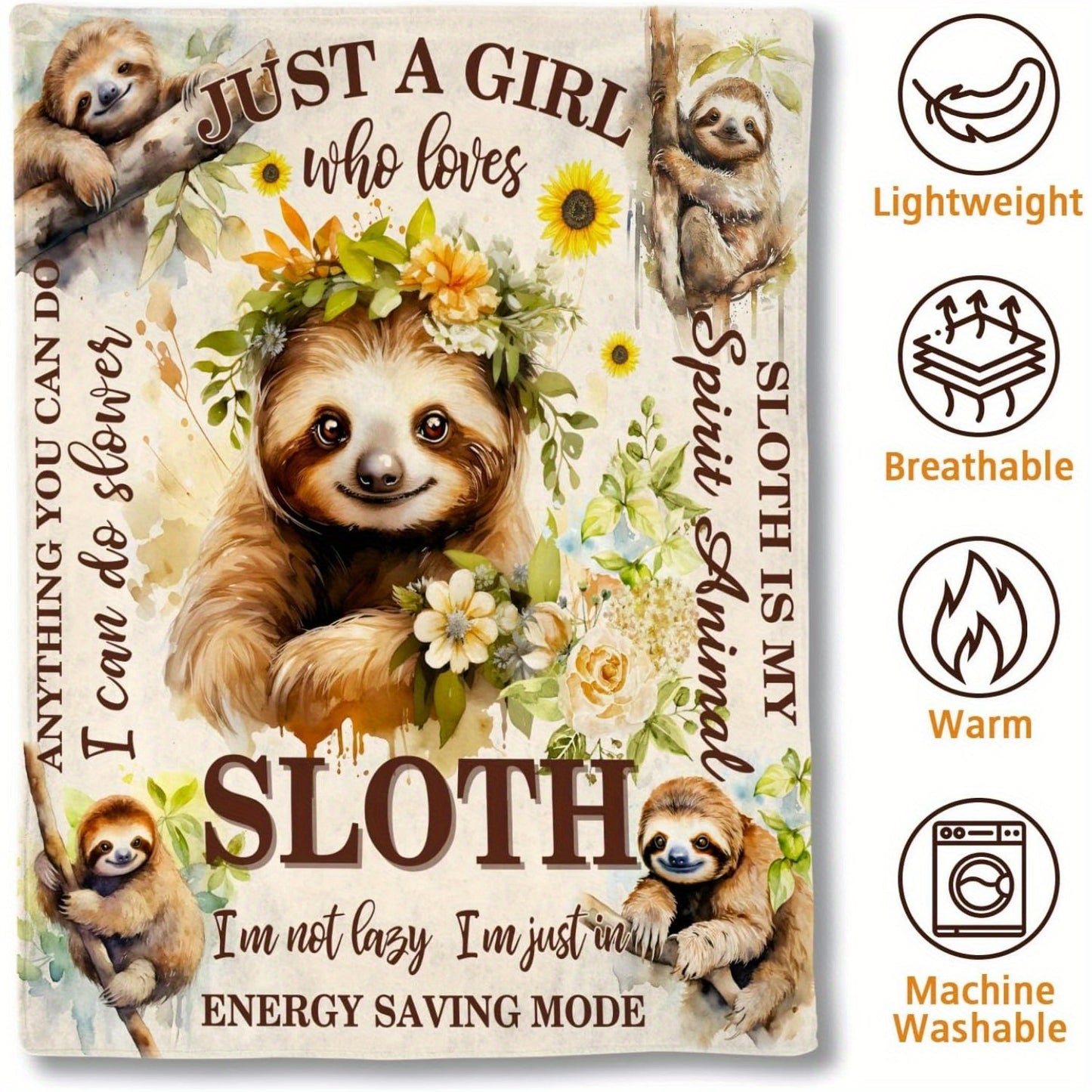 Just A Girl who Loves Sloths Blanket