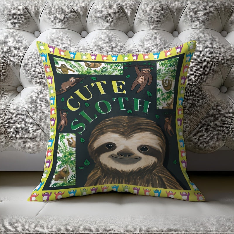 Cute Sloth Decorative Throw Pillow Cover