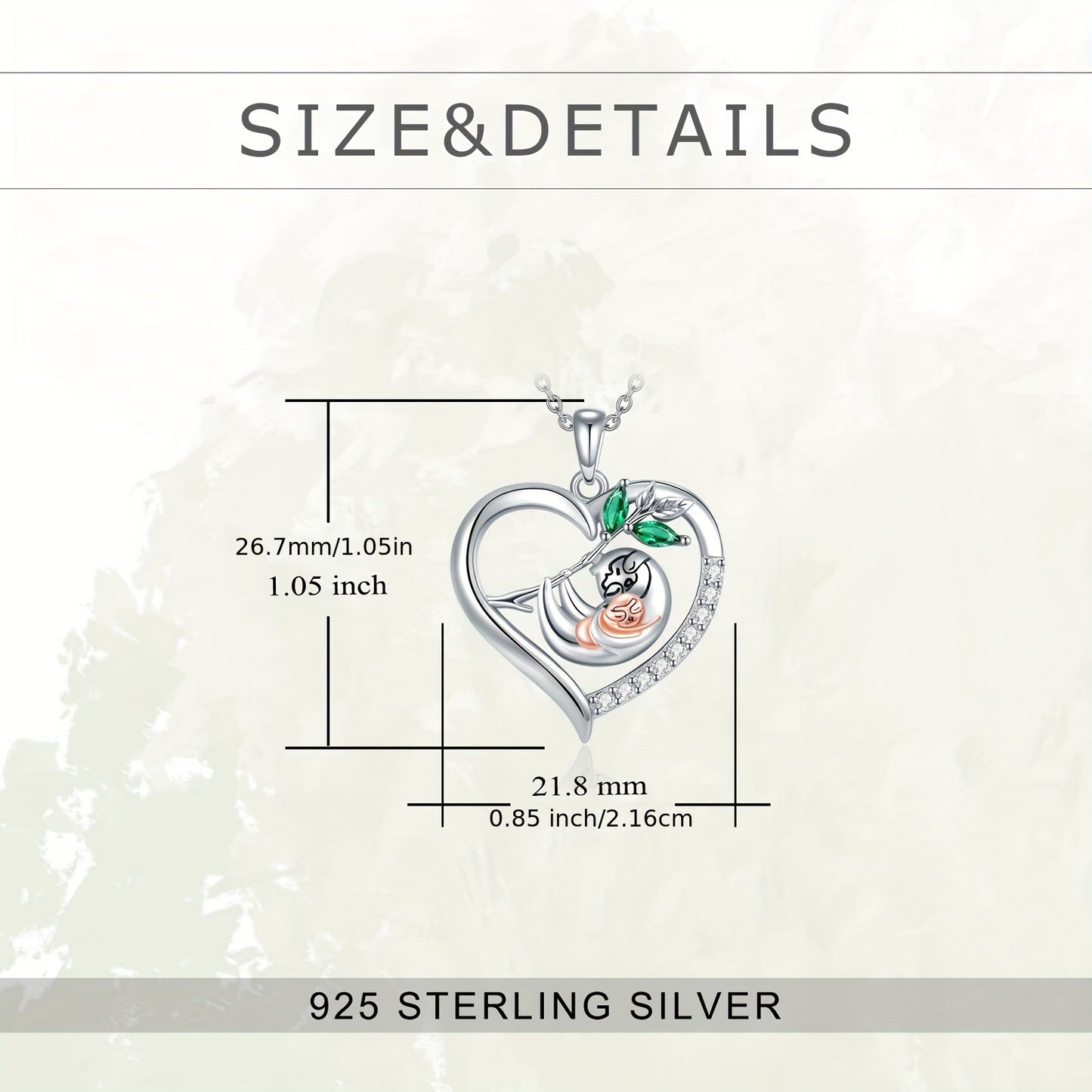 Mother & Baby Sloth Heart Necklace
