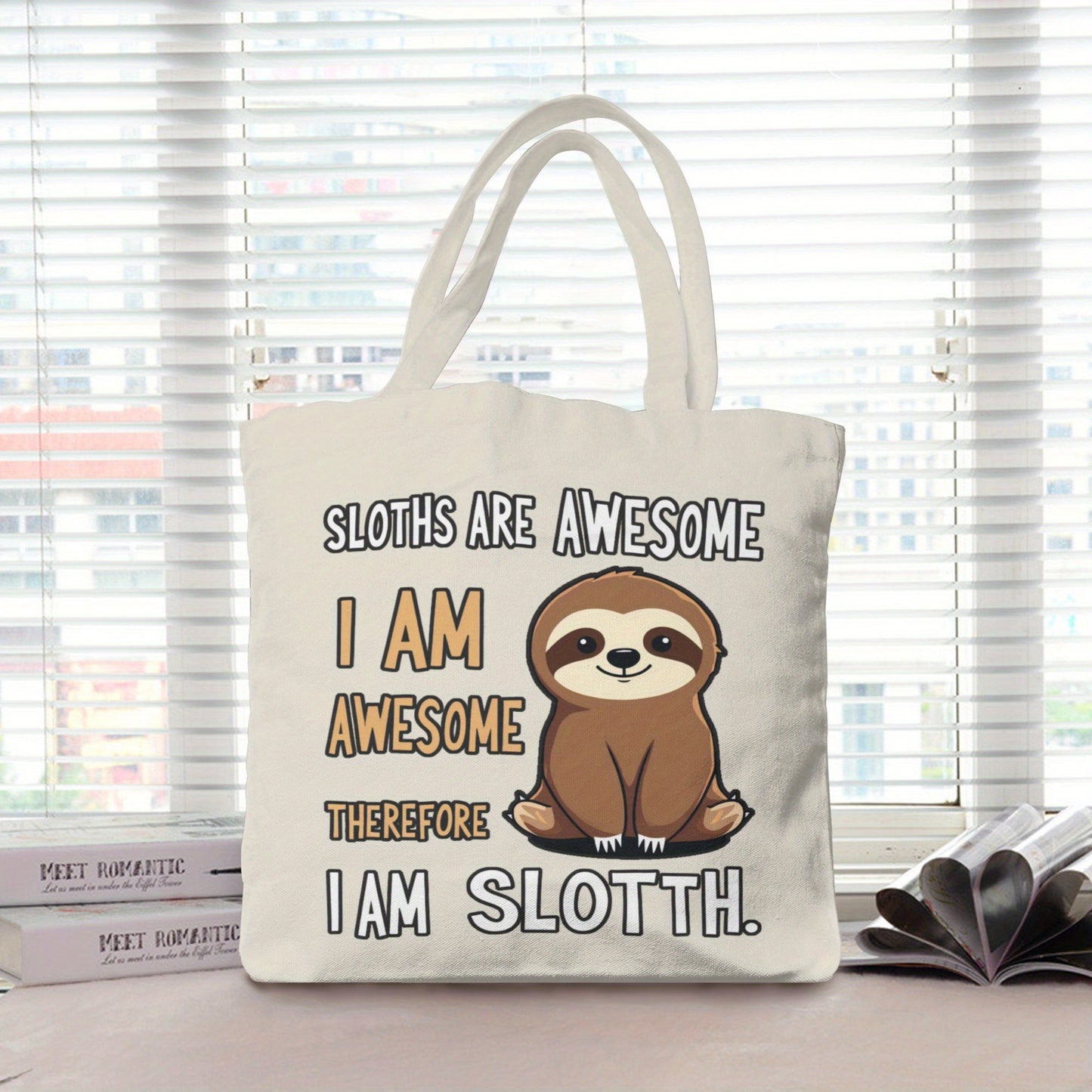 I Am Awesome Sloth Canvas Tote Bag