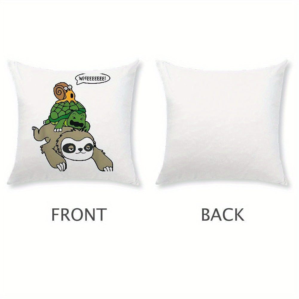 Sloth, Turtle & Snail Cushion Cover