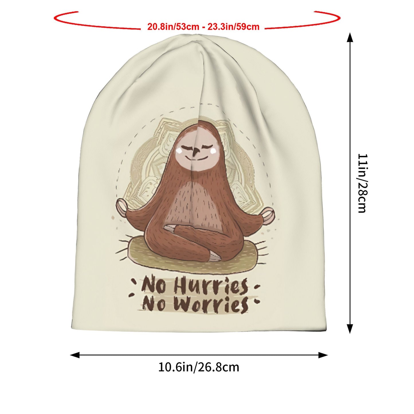 No Hurries No Worries Sloth Beanie