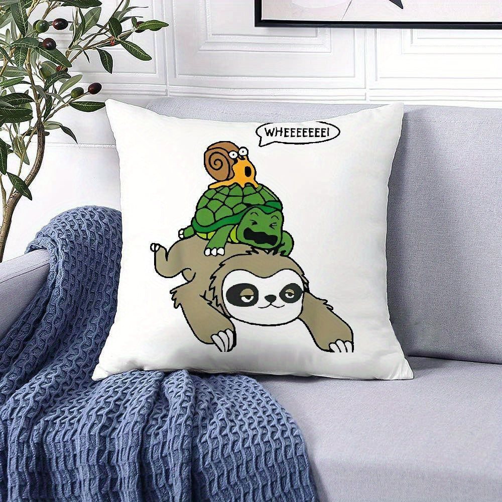 Sloth, Turtle & Snail Cushion Cover