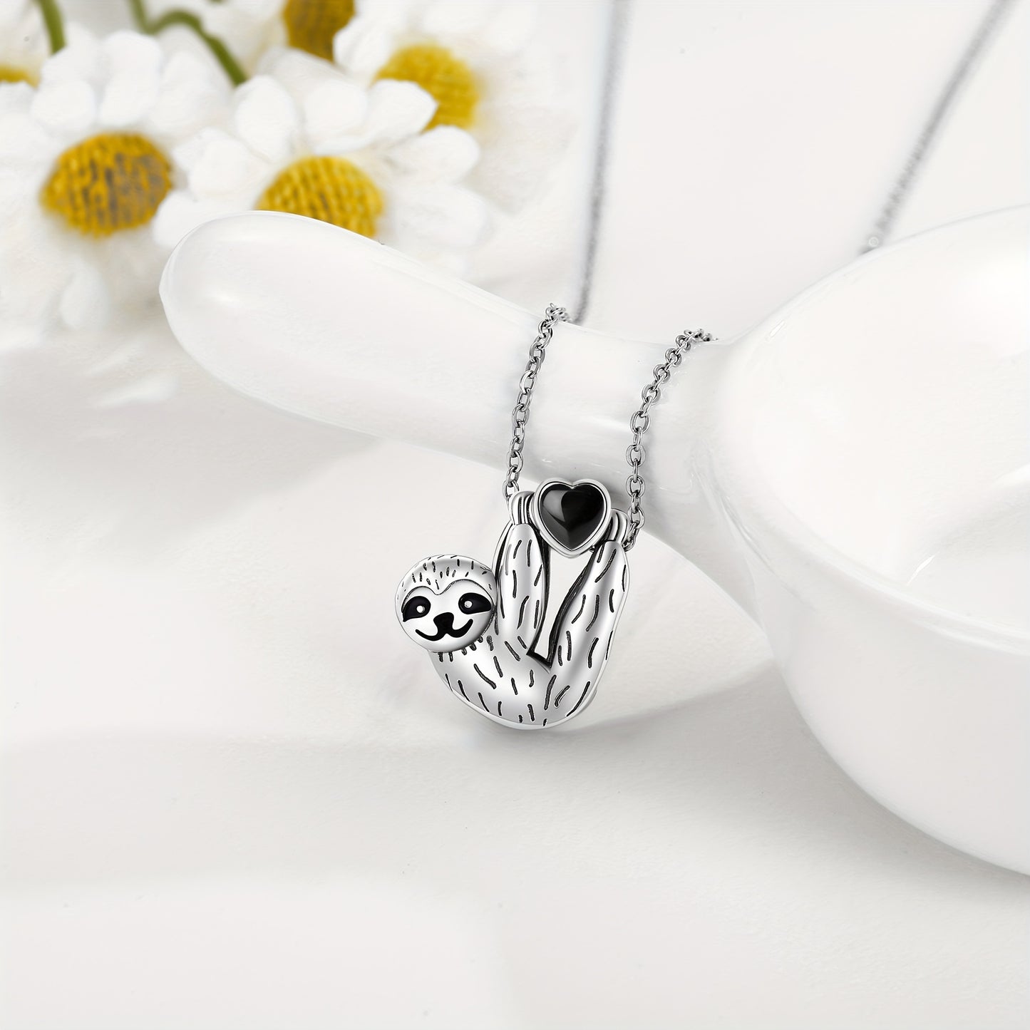 Sloth Necklace with Heart
