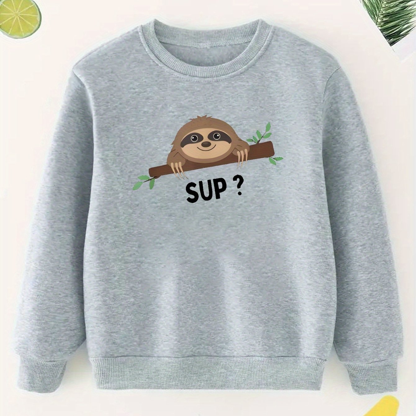 "Sup" Sloth Print Sweatshirt