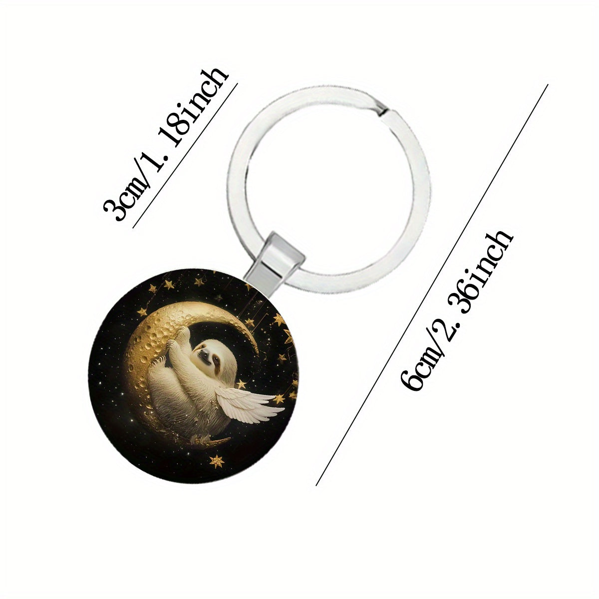 Moon & Sloth Keychain