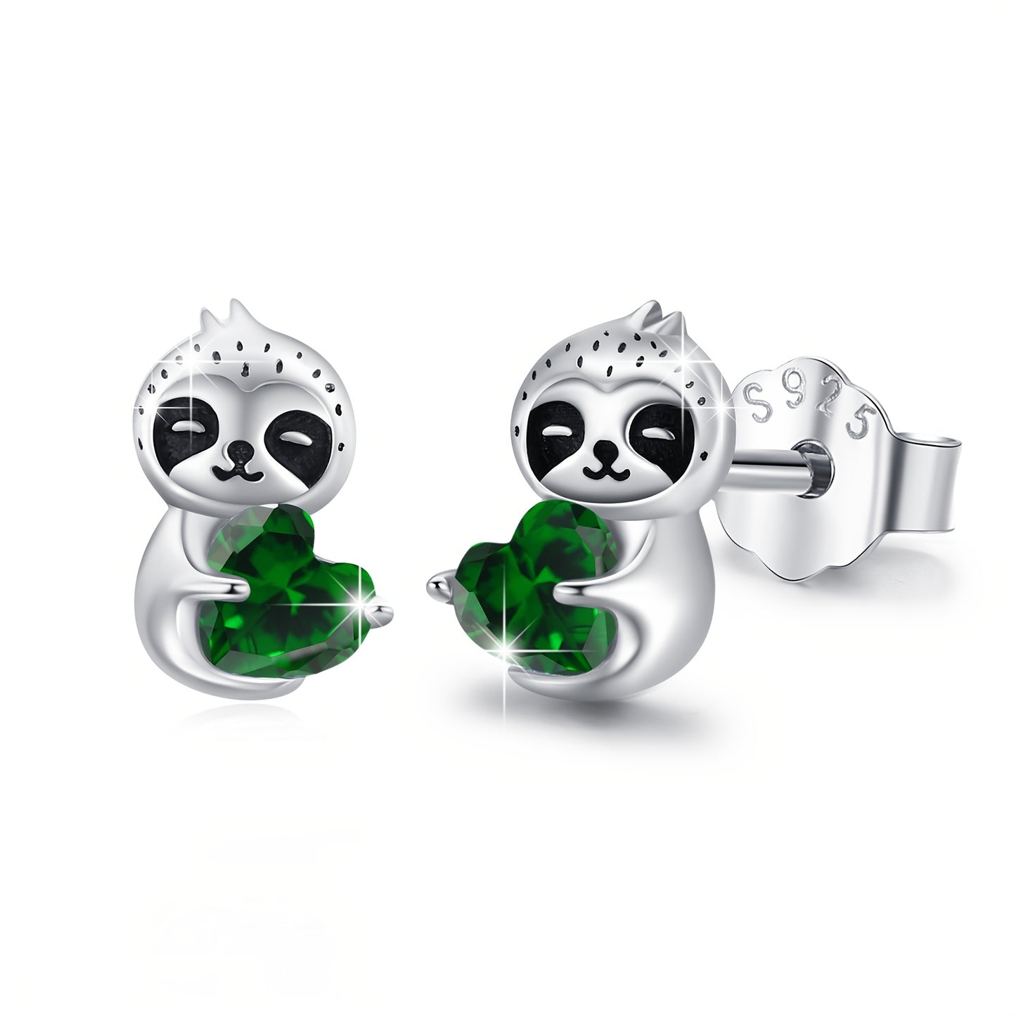Sterling Silver Sloth Stud Earrings