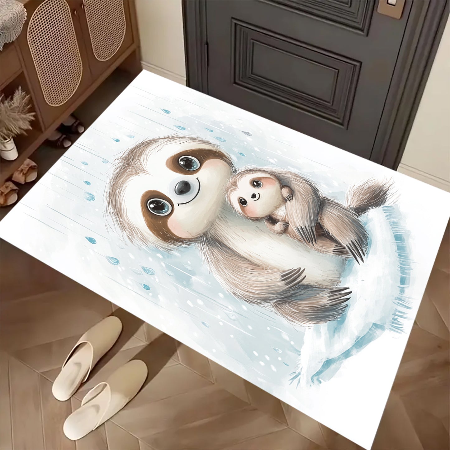 Sloth And Baby Sloth Rug