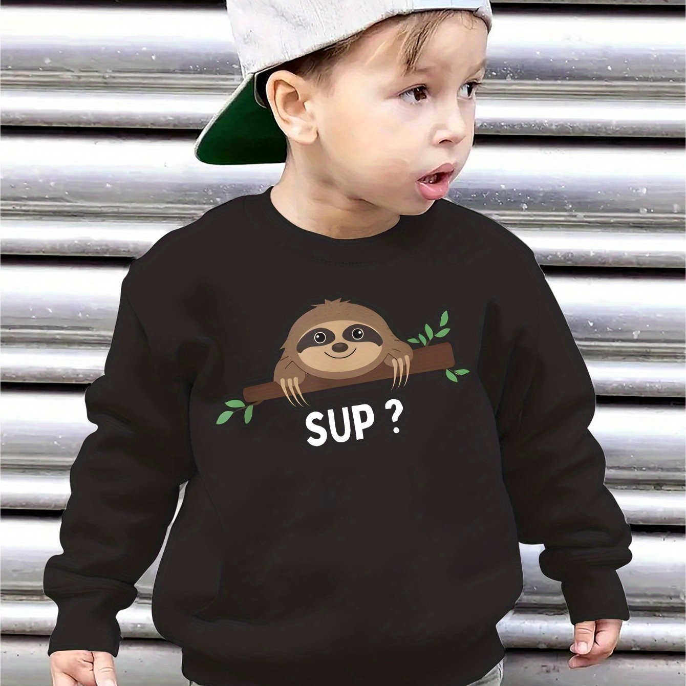 "Sup" Sloth Print Sweatshirt