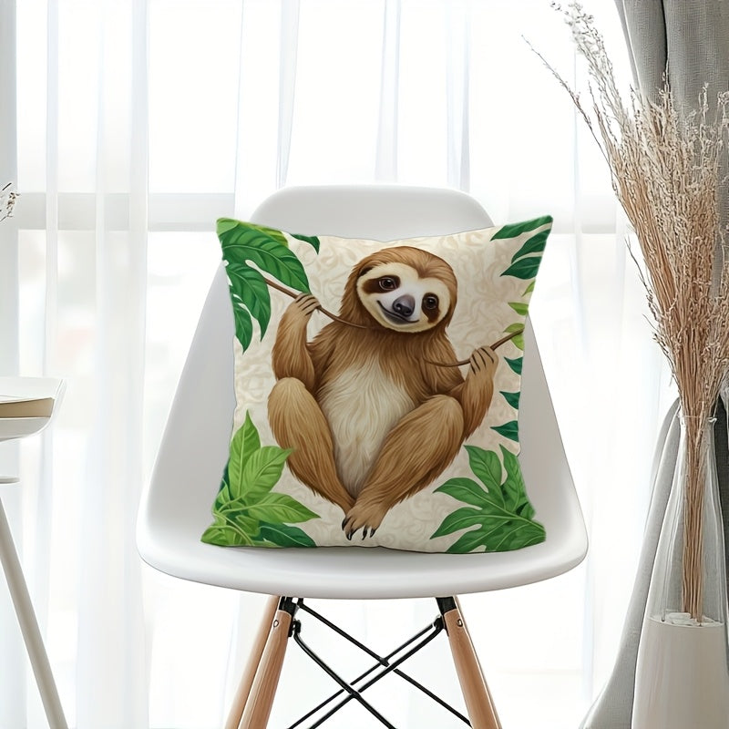 Sloth Print Pillow Cover