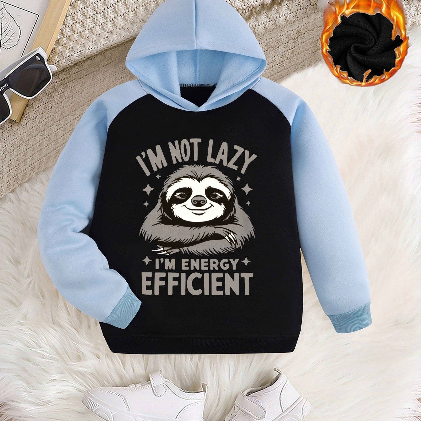 I'm Not Lazy, I'm Energy Efficient Sloth Graphic Hoodie