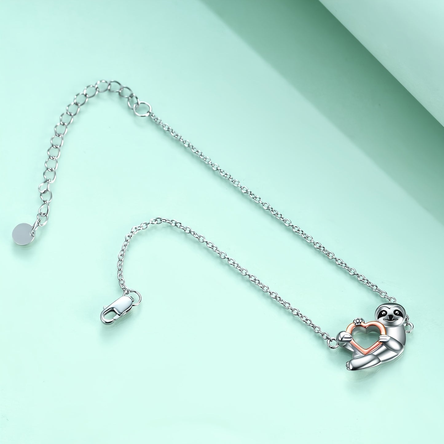 Sloth Holding Heart Bracelet